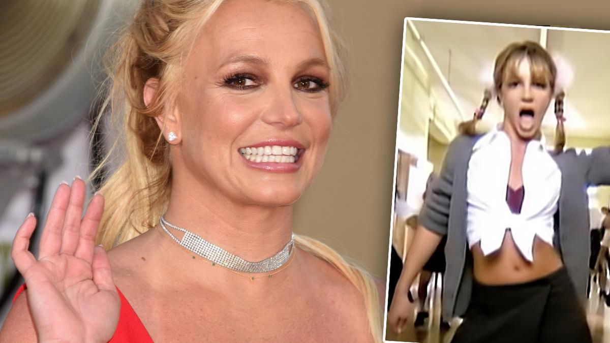Britney Spears wskoczyła w ciuszki z teledysku do "Baby one more time" i pokazała ciążowe kragłości. Jej brzuszek jest już widoczny