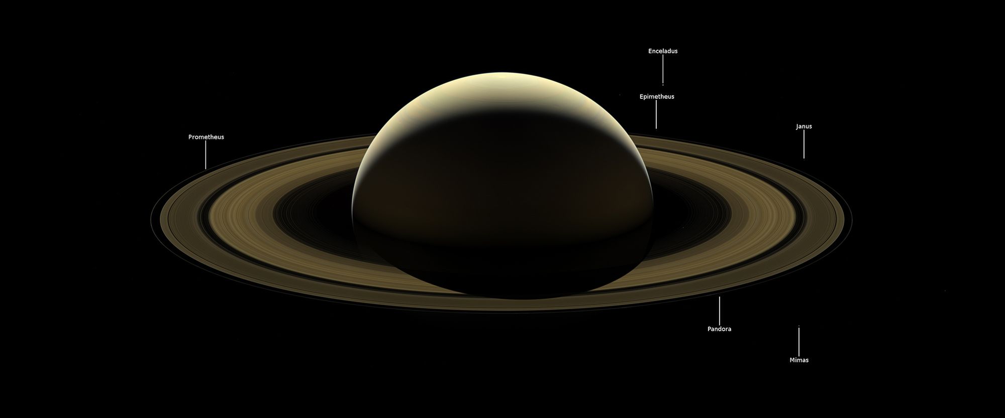 Ostatnie zdjęcie Saturna, które wykonała sonda Cassini przed zakończeniem misji 2