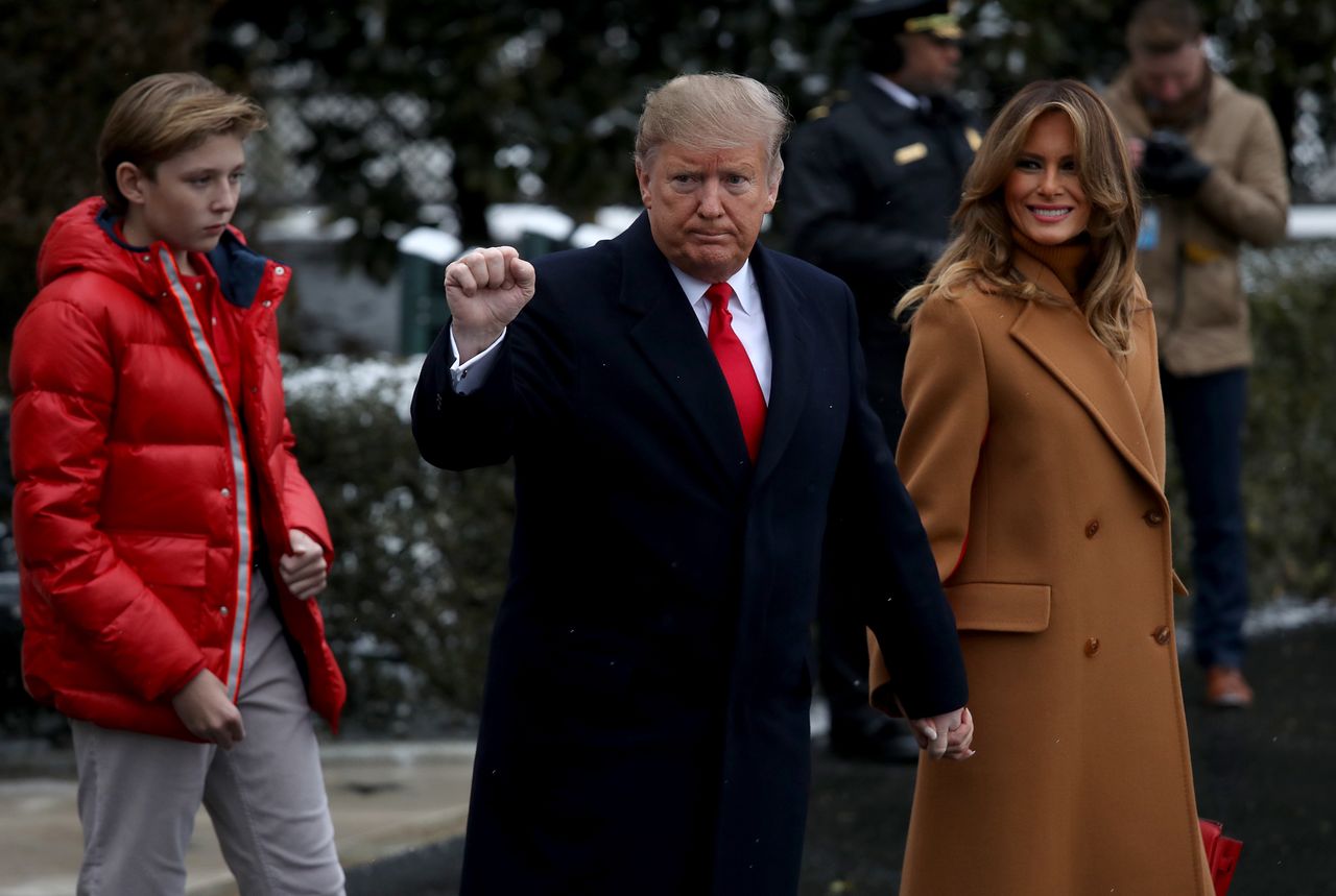 Donald Trump, Melania Trump, and Barron Trump