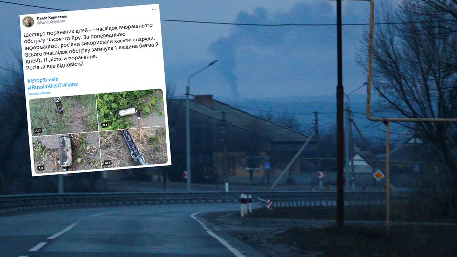 Rosjanie zrzucili bomby kasetowe na plażę w miejscowości Czasiw Jar