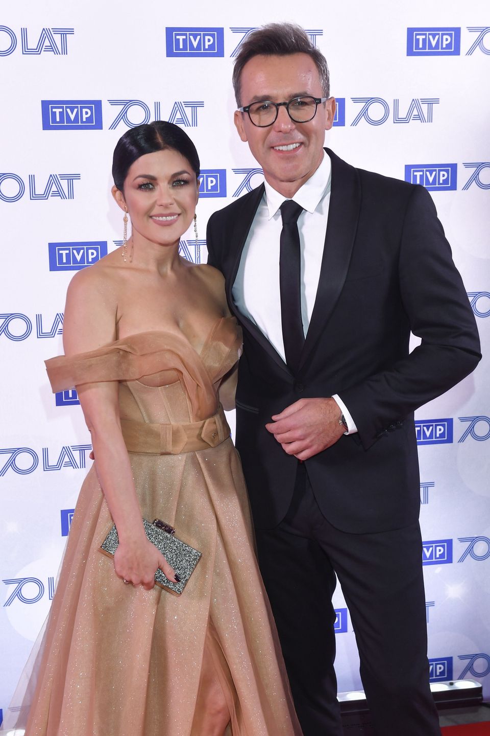 Katarzyna Cichopek i Maciej Kurzajewski na 70-leciu TVP