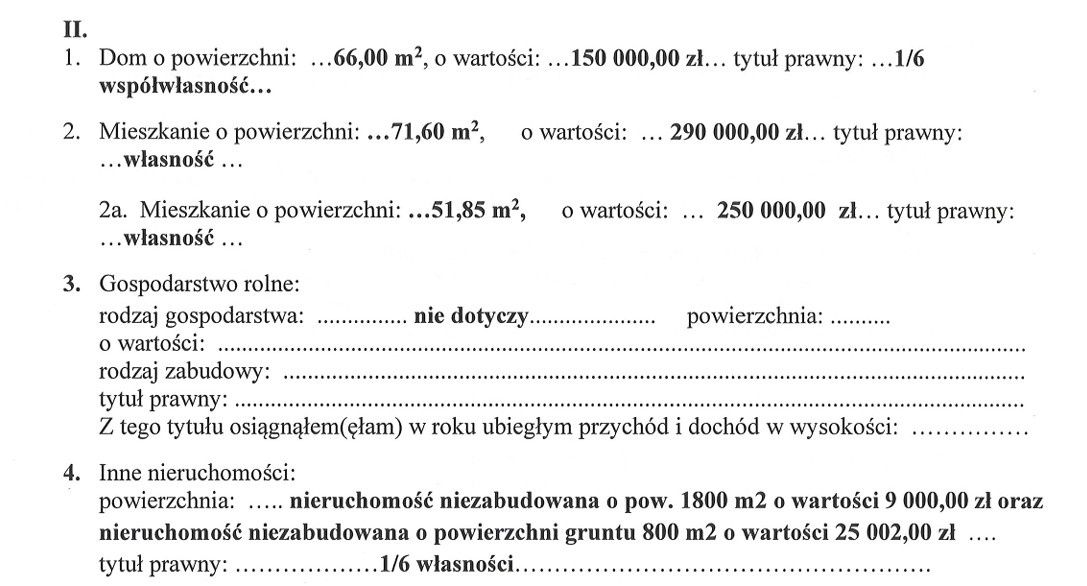 Oświadczenie majątkowe Bożeny Borowiec za 2023 r.