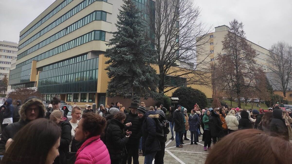 Ewakuacja studentów Uniwersytetu Przyrodniczego w Lublinie