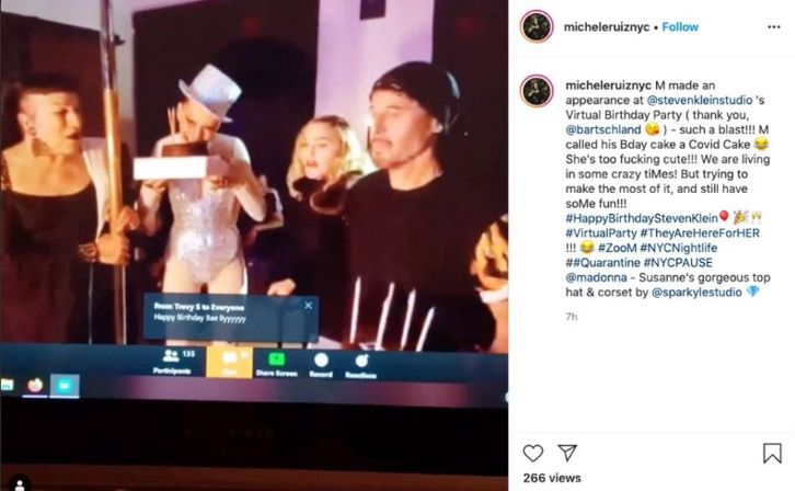 Madonna na urodzinach przyjaciela