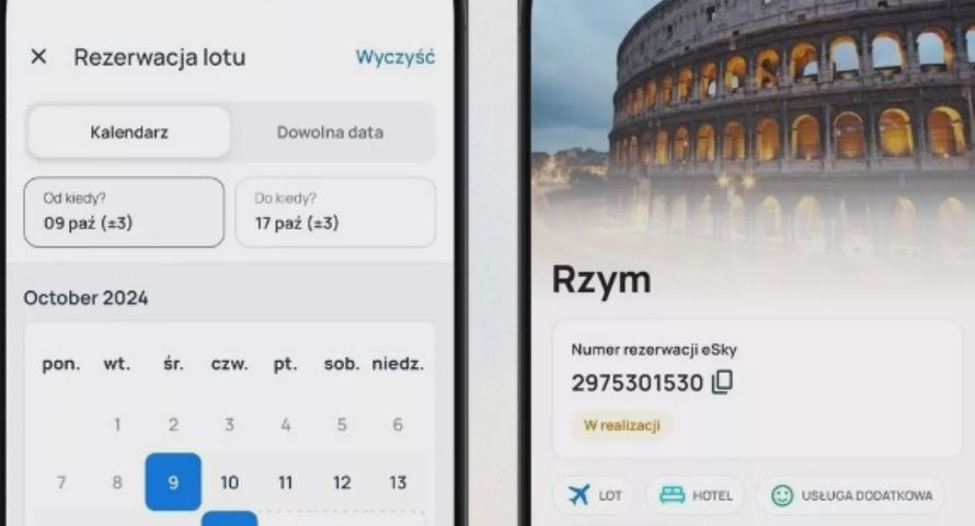 Pakiety Lot+Hotel dostępne w aplikacji eSky