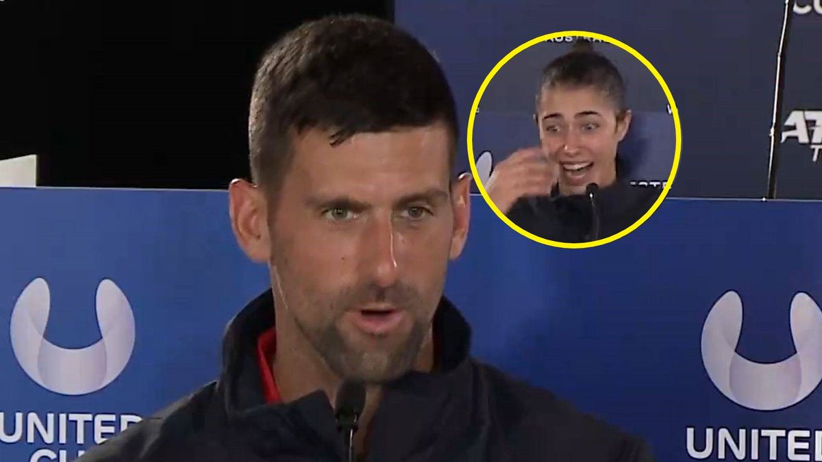 Na zdjęciu Novak Djoković. W  kółku Olgi Danilović