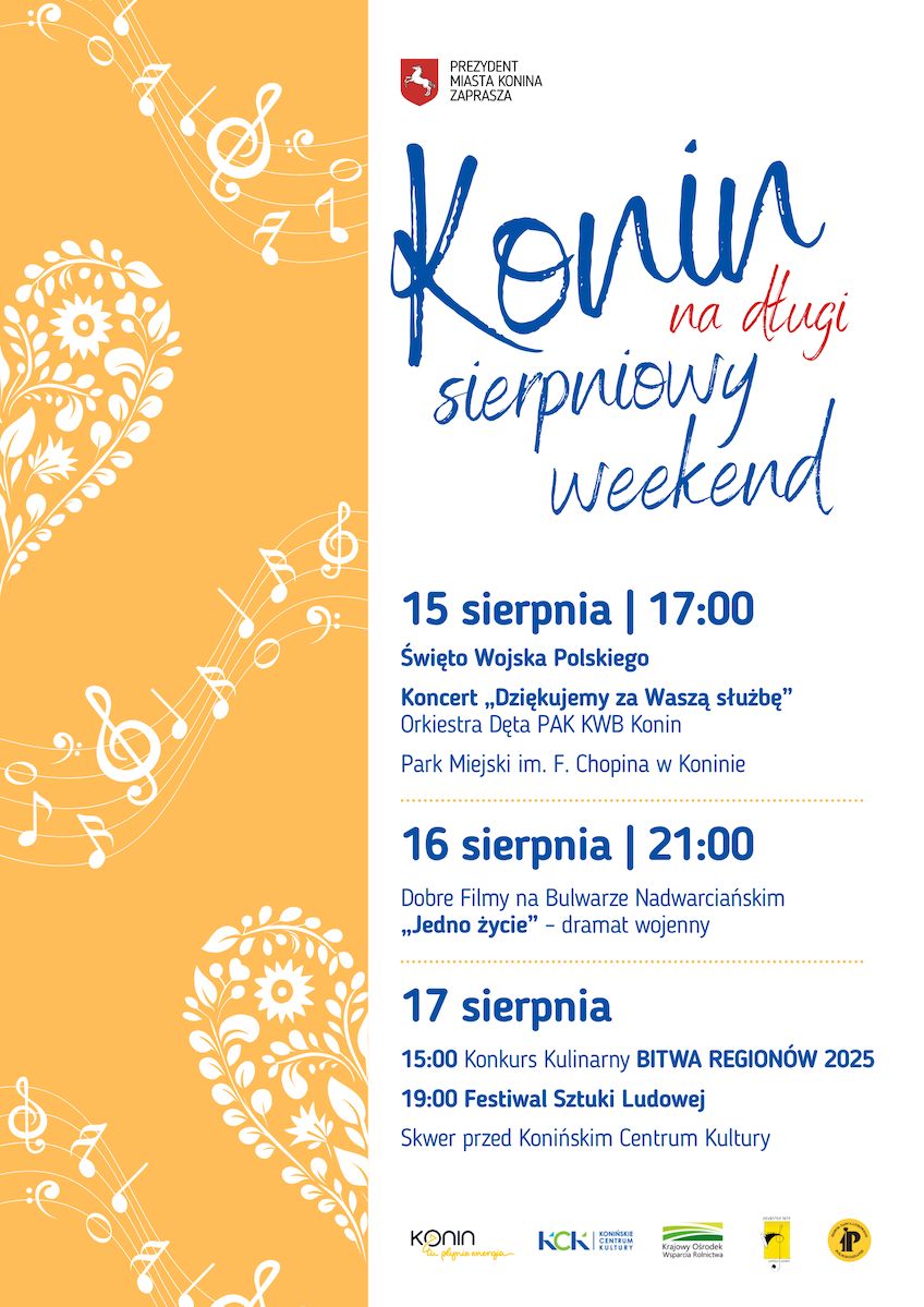 Konin: Długi sierpniowy weekend pełen atrakcji. Koncert, film i dobra kuchnia