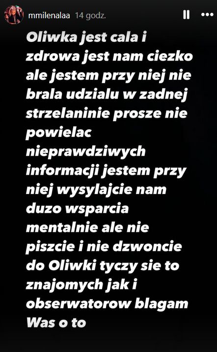 Milena z "WS" zabrała głos