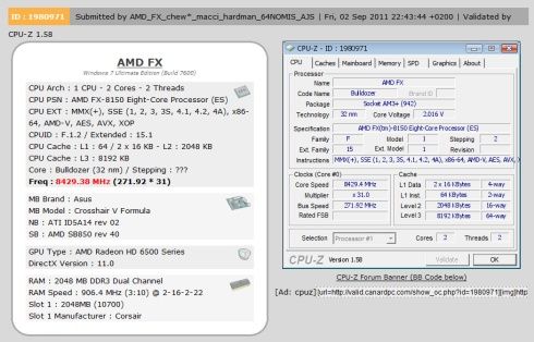 Rekordowy wynik procesora AMD FX w CPU-Z