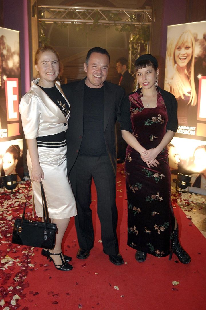 Ewa Kuryło, Zofia Pręgowska i Piotr Pręgowski na wieczorze galowym