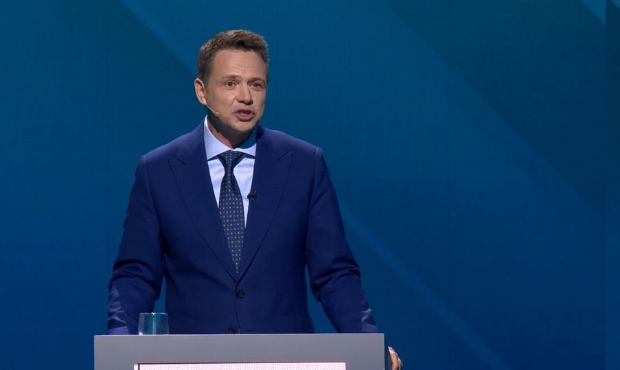 Kolejne pytanie i znów to samo. Trzaskowski o Nawrockim