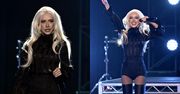 Coraz SZCZUPLEJSZA Christina Aguilera w kusym wdzianku rozgrzewa publikę na wiecu Kamali Harris