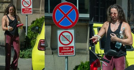 Michał Szpak zaparkował elektryka za ponad 200 tysięcy złotych na drodze pożarowej i pognał na siłownię (ZDJĘCIA)