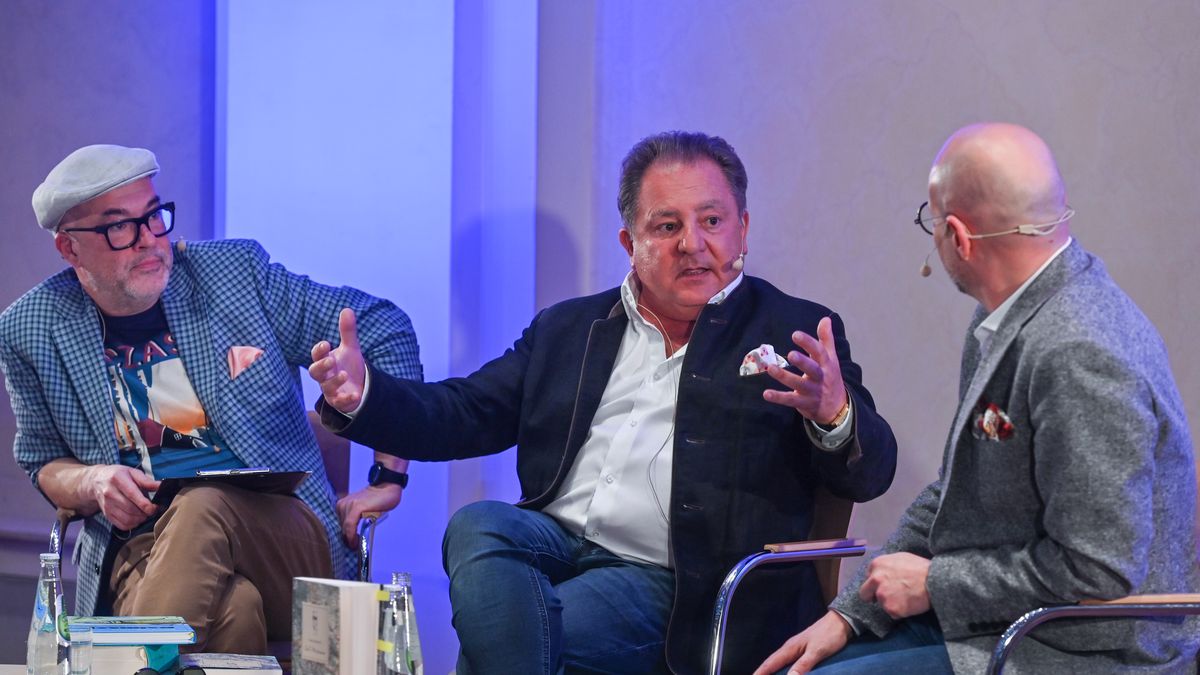 (L-R) Bartosz Wilczyski (culinary promoter), Robert Maklowicz (journalist and historian, Polish cuisine promoter) and Lukasz Galusek (architect and publisher), during a meeting with the audience at the International Cultural Center in Krakow.
Robert Maklowicz and Lukasz Galusek took the audience on a cruise on the Adriatic. The Adriatic Sea is more than just the sea. It is also a space where political influences clashed, where history was formed and the imperial ambitions of various Central European countries were revealed. The map in this trip will be the book 'Adriatic' by Egidio Ivetica.
On Tuesday, May 31, 2022, in Krakow, Poland. (Photo by Artur Widak/NurPhoto via Getty Images)