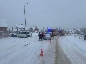 Kolizja w Kościelisku. fot. KP PSP w Zakopanem