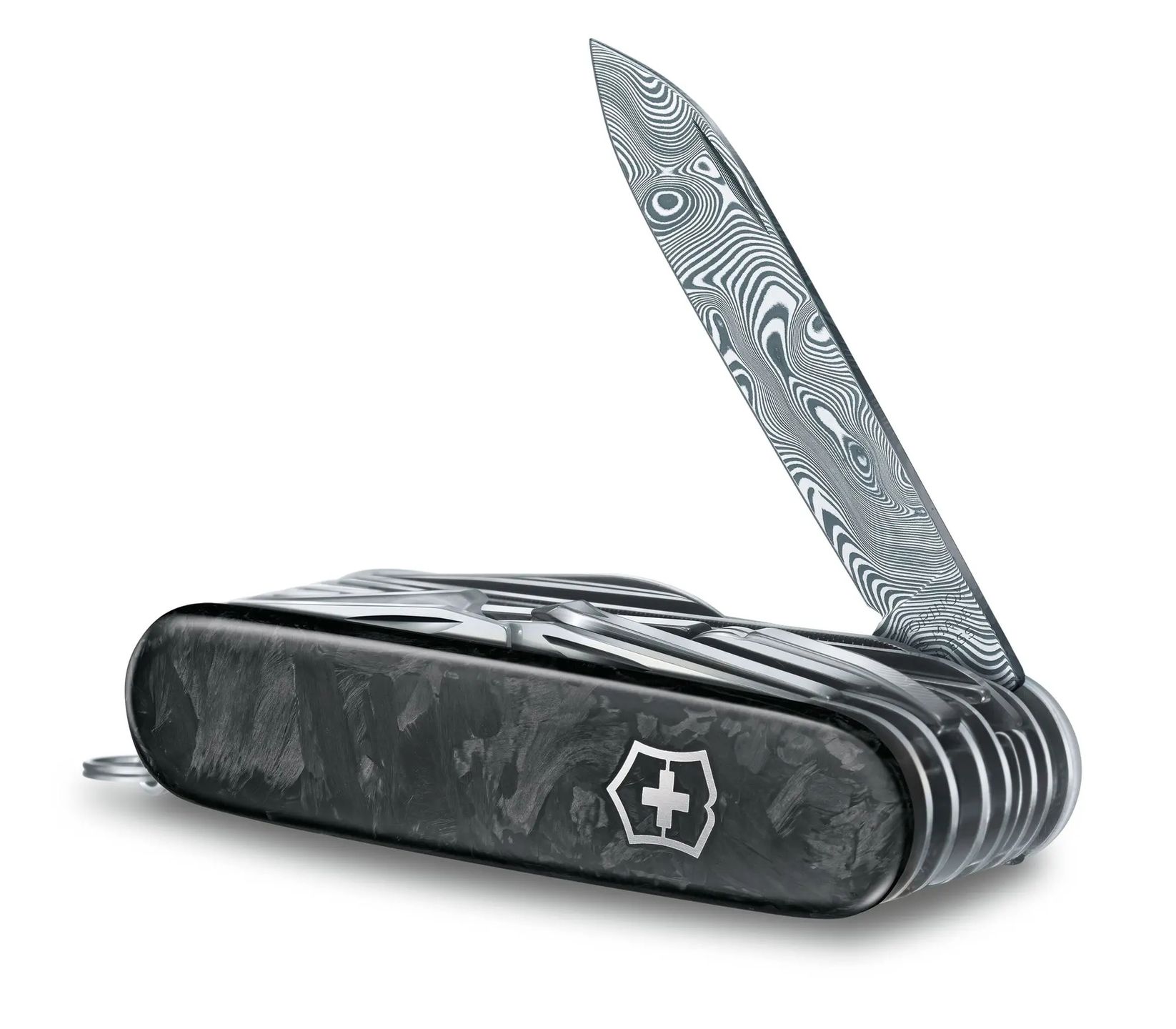 Scyzoryk Swiss Champ Damast Limited Edition 2021: damast i włókno węglowe 2