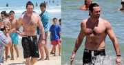 Hugh Jackman na plaży BEZ KOSZULKI! (ZDJĘCIA)