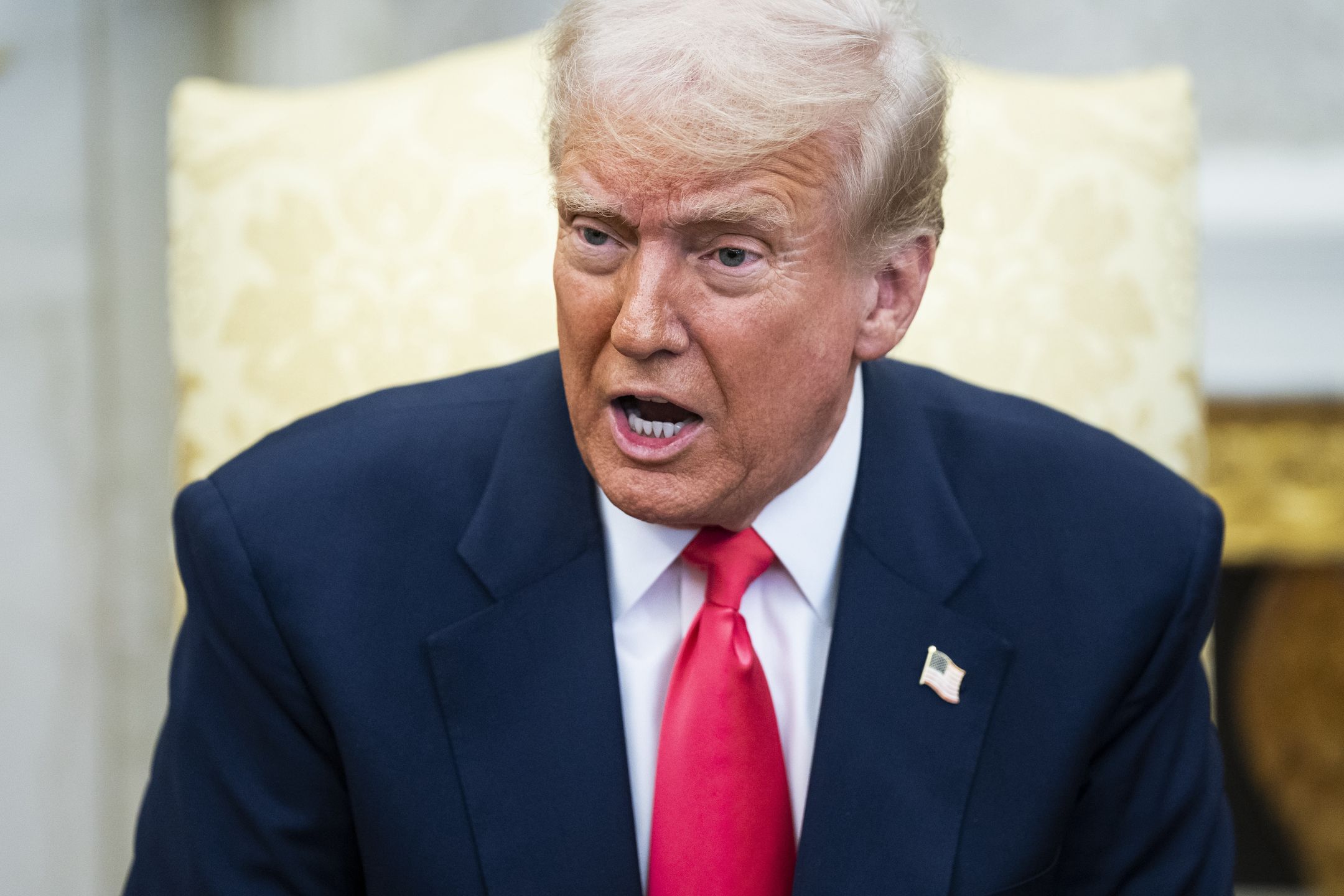 Washington, DC - March 12 : President Donald J Trump meets with Ireland's Prime Minister Michael Martin in the Oval Office at the White House on Wednesday, March 12, 2025 in Washington, DC. (Photo by Jabin Botsford/The Washington Post via Getty Images)