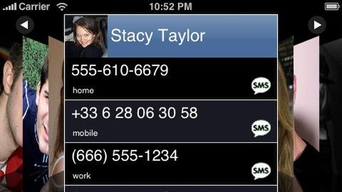 Kontakty w iPhonie  w stylu Cover Flow 1