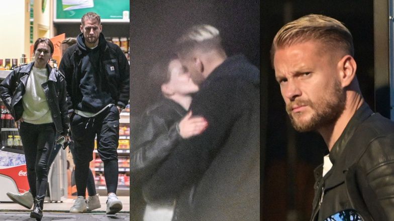 Sebastian Fabijański i Anna-Maria Sieklucka całują się pod osłoną nocy