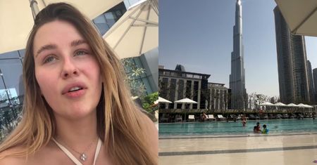 Andziaks byczy się nad basenem w zaatakowanym Dubaju: "Ludzie normalnie funkcjonują, opalają się, dzieci się bawią"