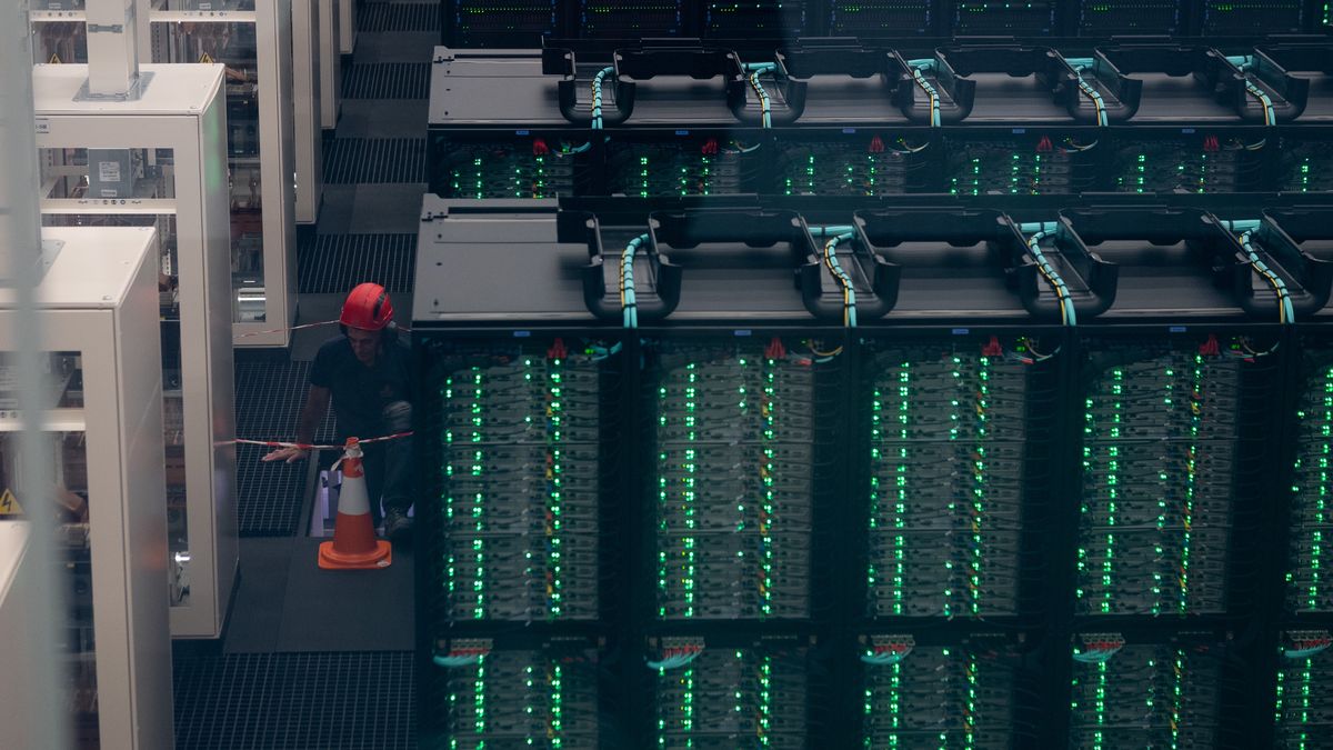 BARCELONA, SPAIN - DECEMBER 15: A general view of the MareNostrum 5 supercomputer during the press visit of the Supercomputing Centre in Barcelona, Spain on December 15, 2023. MareNostrum 5, which occupies a room with an area of 800 square meters, breaks down data from big scientific problems into smaller chunks to get solutions that would otherwise take decades to calculate. Its computing capacity is equivalent to about 380,000 high-end laptops. (Photo by Adria Puig/Anadolu via Getty Images)
