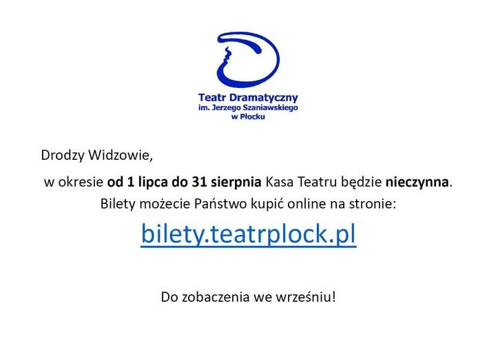 Kasa Płockiego Teatru nieczynna 
