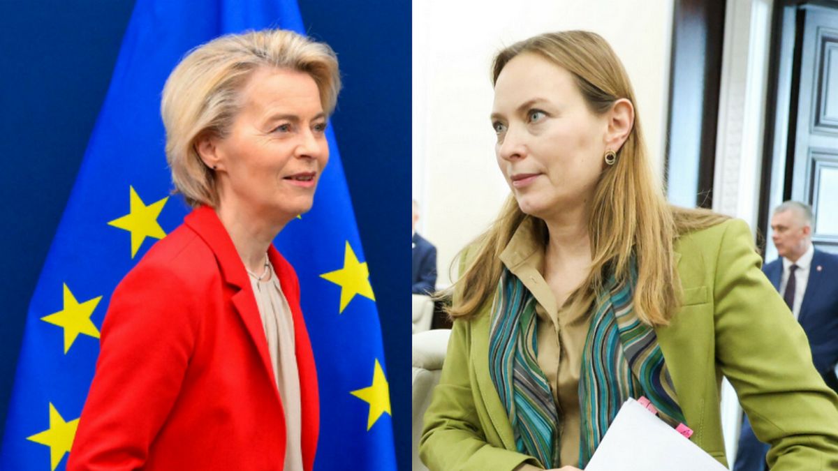 Przewodnicząca KE Ursula von der Leyen i minister funduszy i polityki regionalnej Katarzyna Pełczyńska-Nałęcz 