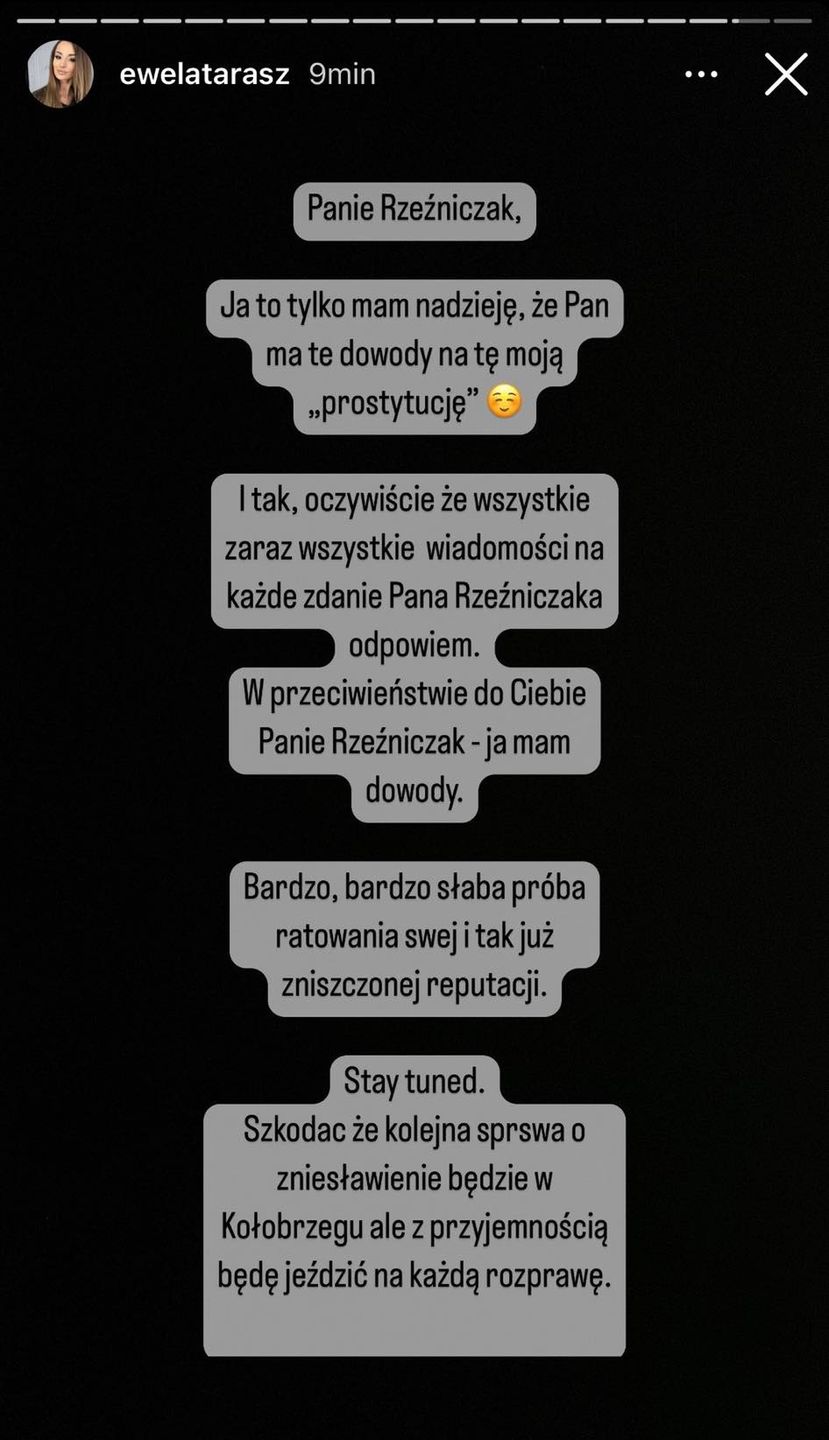 Oświadczenie Eweliny Taraszkiewicz