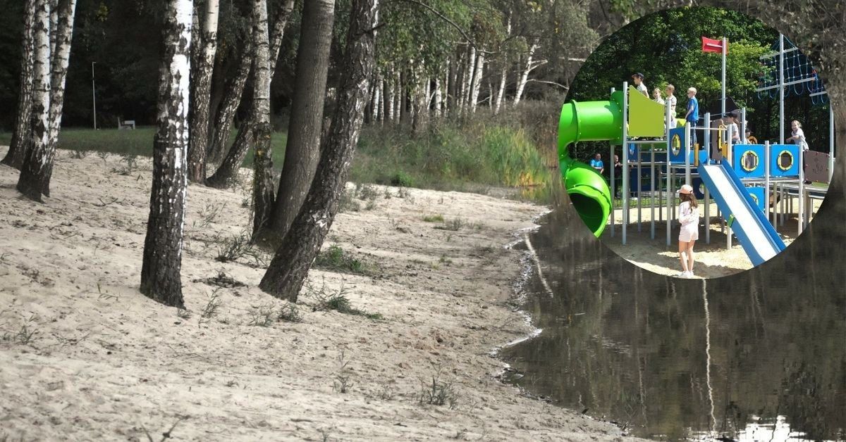 Kawałek plaży przy stawach w Chełmku, ale ze strzeżonym kąpieliskiem trzeba jeszcze poczekać