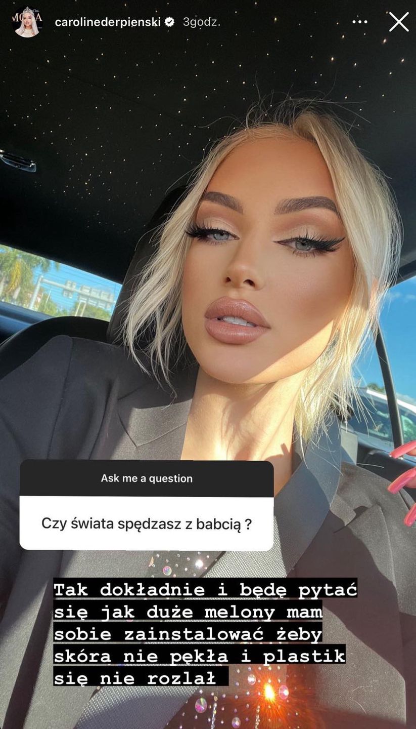 Caroline Derpieński o planach świątecznych