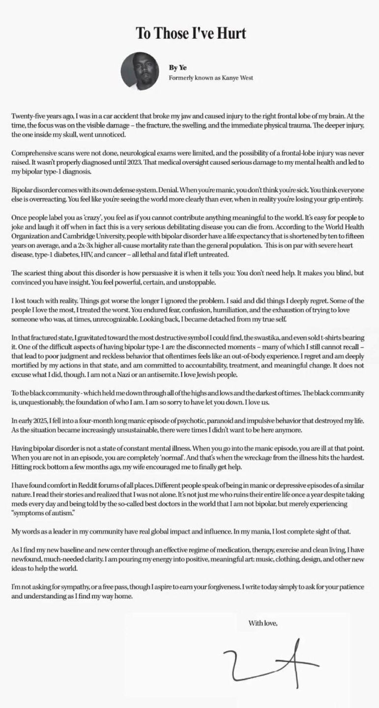 Oświadczenie Kanye Westa