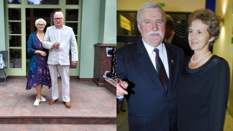 Danuta Wałęsa z mężem 