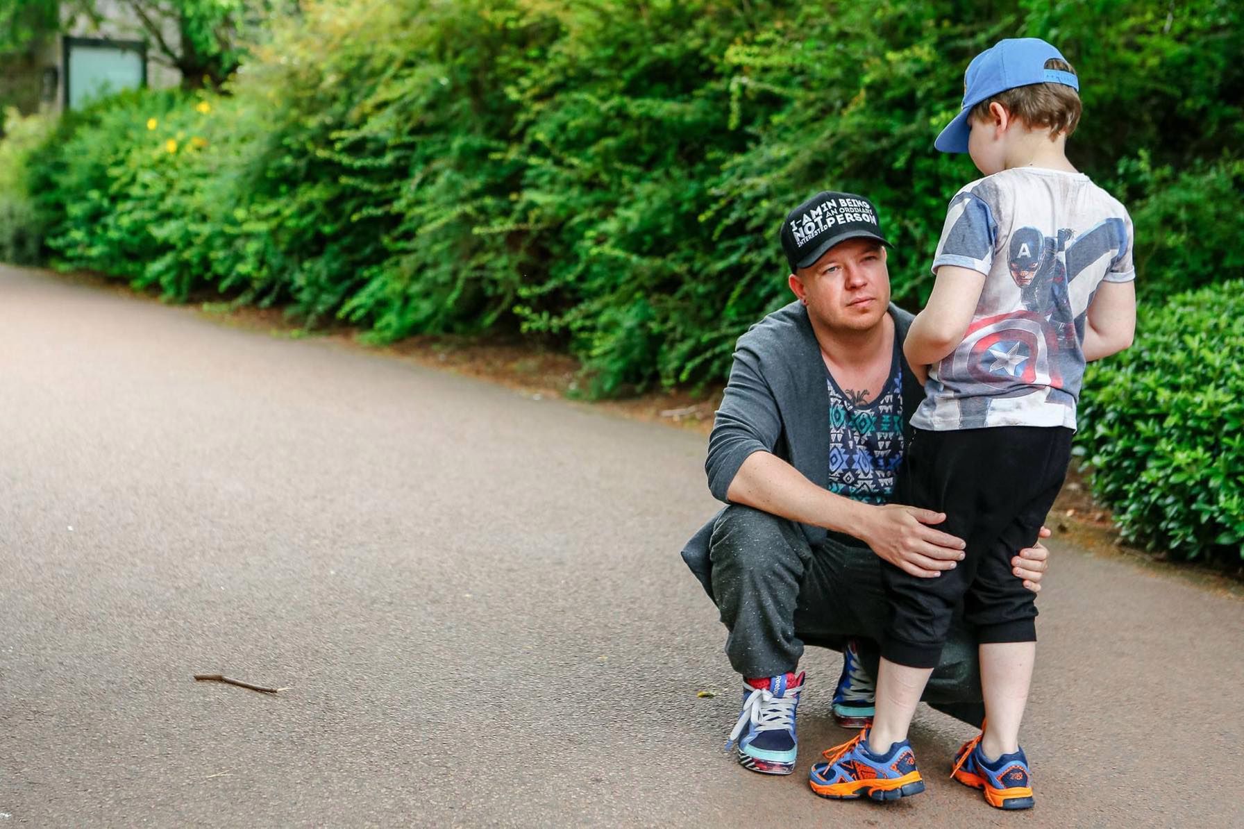 Nikodem Sadłowski z synkiem