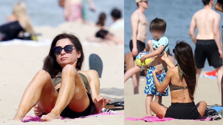 Marta Kaczyńska wypoczywa na sopockiej plaży