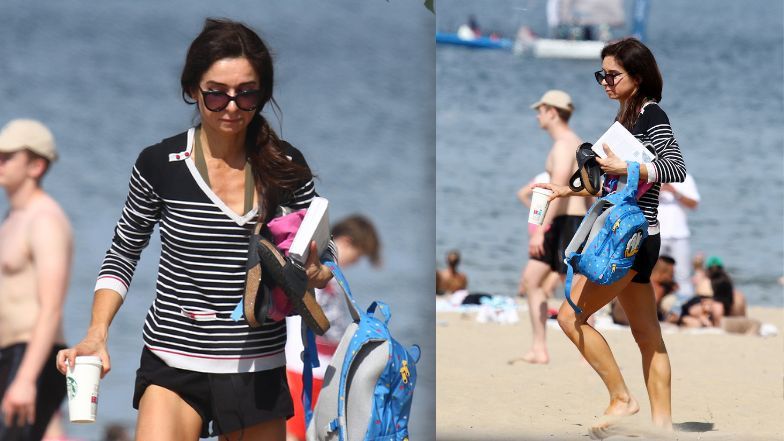 Marta Kaczyńska wypoczywa na sopockiej plaży