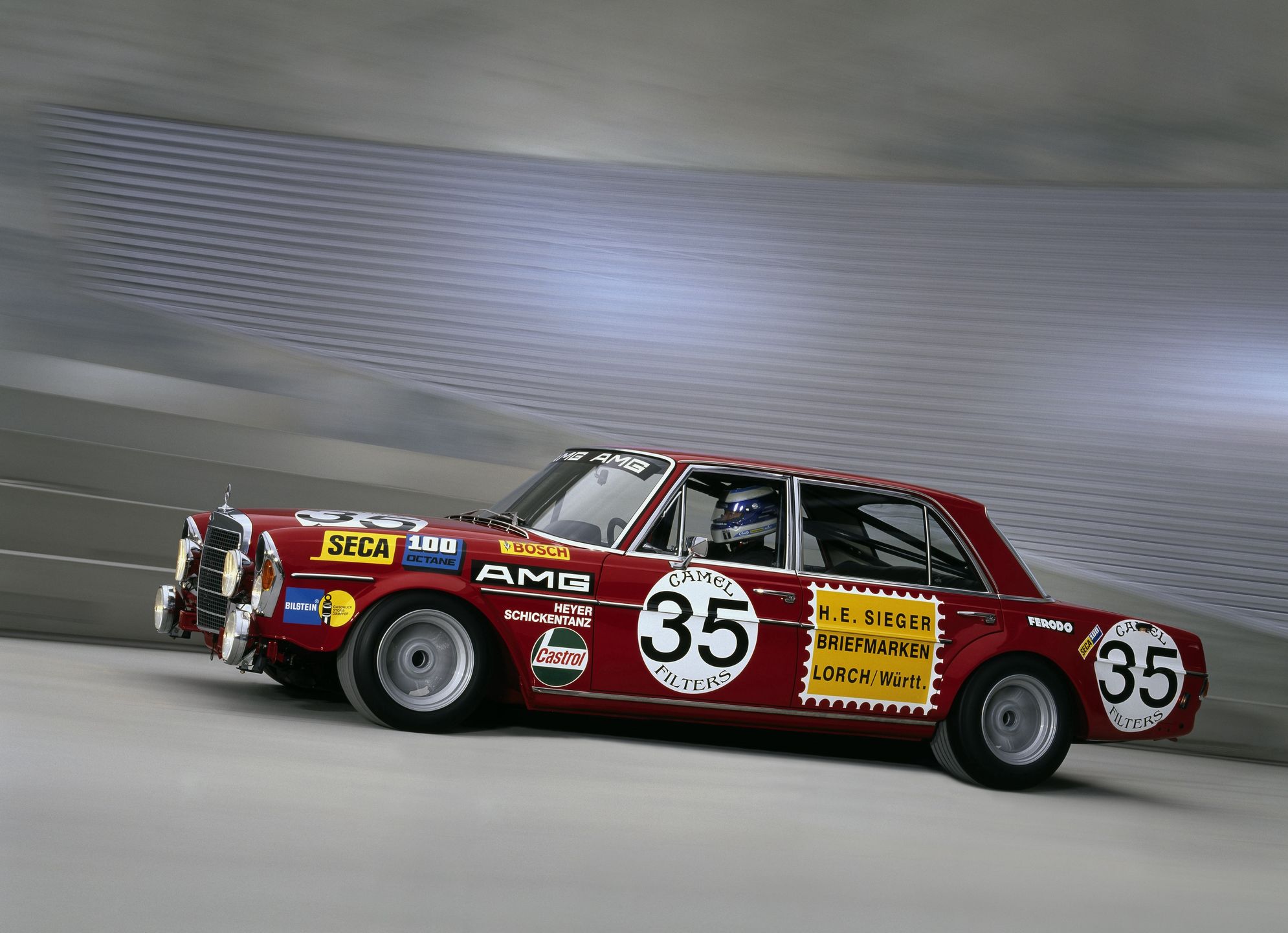 Mercedes AMG 300 SEL 6.8

The sensation at Spa 50 years ago: AMG class victory at the 24-hour race in 1971
AMG 300 SEL 6.8 Renntourenwagen auf Basis der Mercedes-Benz Luxuslimousine 300 SEL 6.3 (W 109), detaillierte Rekonstruktion aus dem Jahr 2006. Fahraufnahme aus dem Jahr 2006. (Fotosignatur der Mercedes-Benz Classic Archive: 06c1222_09)  

AMG 300 SEL 6.8 racing touring car based on the Mercedes-Benz 300 SEL 6.3 (W 109) luxury saloon, detailed reconstruction from 2006. Moving vehicle shot from 2006. (Photo signature in the Mercedes-Benz Classic archive: 06c1222_09)
Mercedes-Benz AG - Mercedes-Benz Classic Communications
MB Klassik 2021, Mercedes-Benz Cars, Pressemitteilungen nach Jahren, 07 - 2021, Daimler Global MediaSite, Mercedes-Benz Classic, Mercedes-Benz Museum - Mercedes-Benz Klassik, Motorsportgeschichte, Motorsport, Mercedes-Benz Klassik Themen - Allgemein, Mercedes-Benz Pkw, 2021, Heritage, Die Sensation von Spa vor 50 Jahren: Klassensieg von AMG beim 24-Stunden-Rennen 1971, Classic