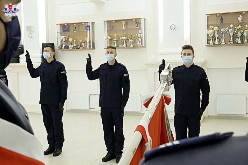 Pierwsze w 2021 roku ślubowanie nowych policjantów w województwie lubelskim | fot. KWP Lublin