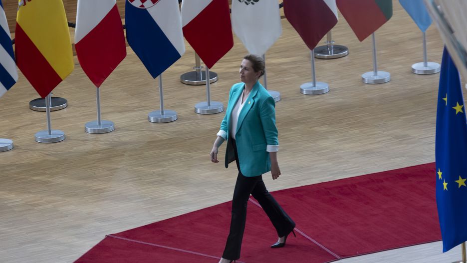 BRUSSELS, BELGIUM - JUNE 17: Denmark Prime Minister Mette Frederiksen attends the informal meeting of European Union (EU) countries in Brussels, Belgium on June 17, 2024. (Photo by Nikos Oikonomou/Anadolu via Getty Images)