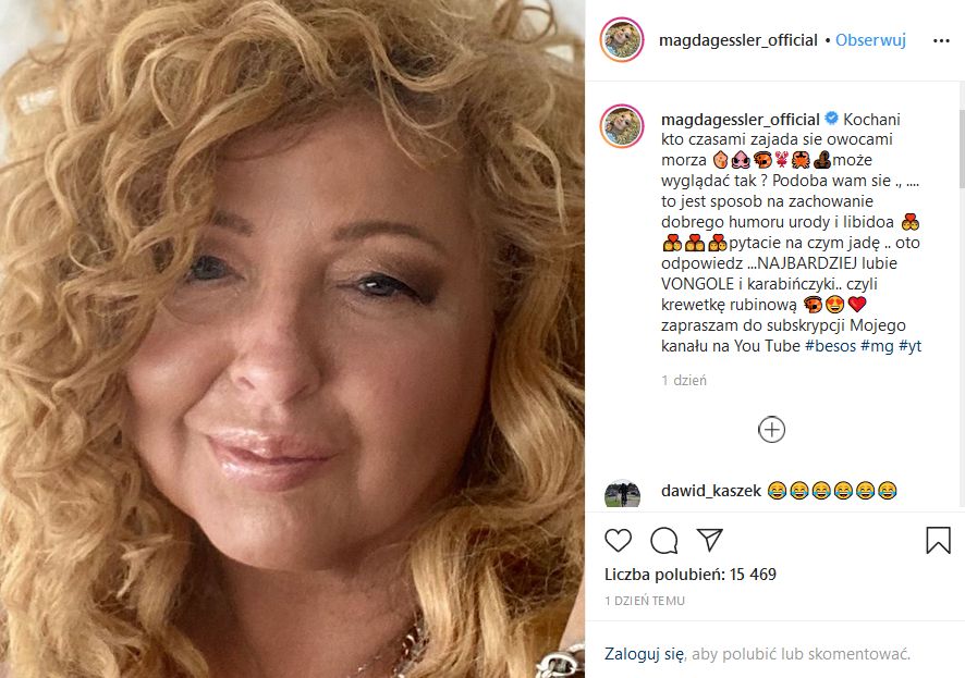 Wpis Magdy Gessler spodobał się jej fanom (Instagram)