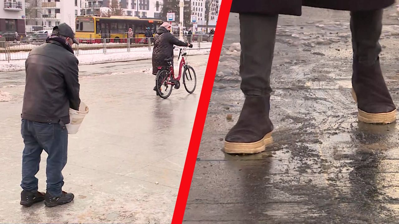 Ślizgawica w Warszawie. "Jest strasznie, można zrobić sobie krzywdę"
