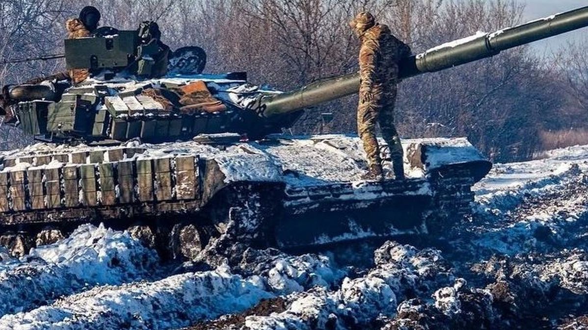 Ukraińscy żołnierze na froncie zimą