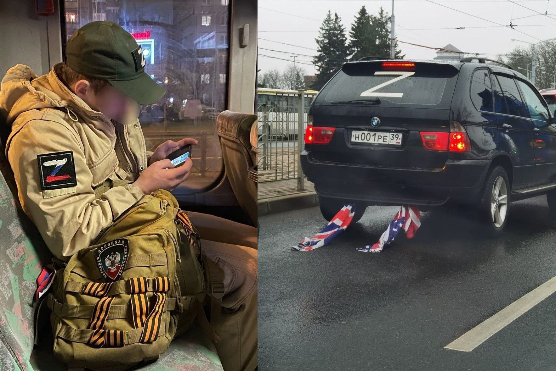 Królewiec nie utworzy dodatkowych sił obrony terytorialnej. Na fot. rosyjscy "z-patrioci", czyli osoby manifestujące  poparcie wojny w Ukrainie
