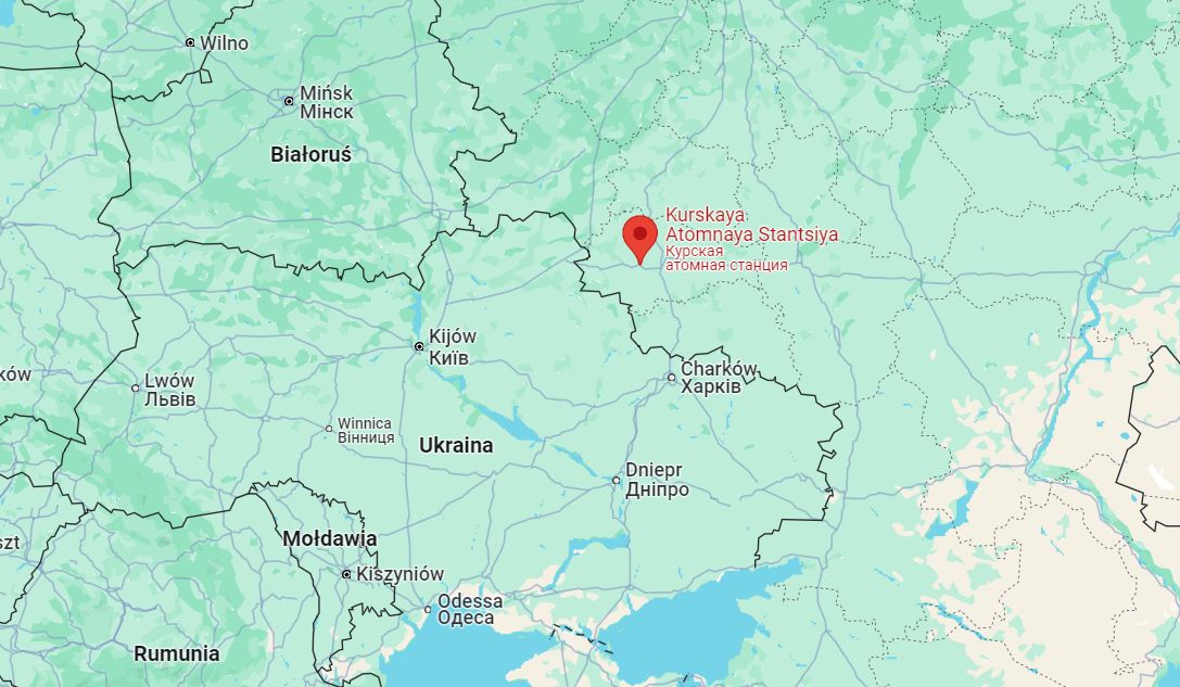 The Kursk nuclear power plant is located about 70 km from the Ukrainian border.