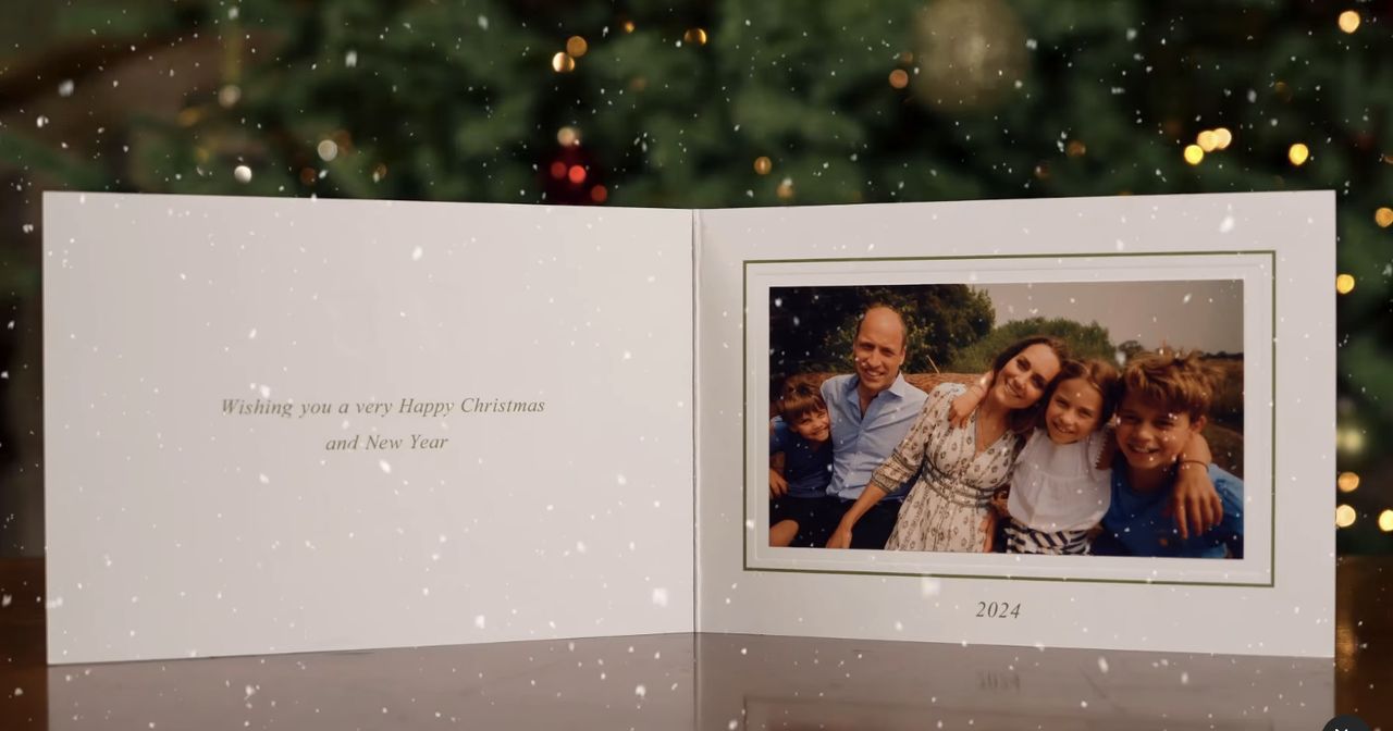 Christmas card of Prince William with his family