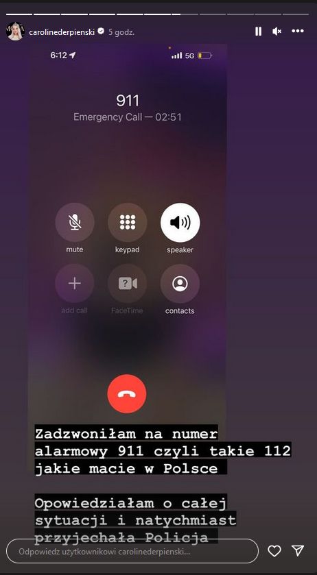 Caroline Derpienski opowiada o ataku stalkera