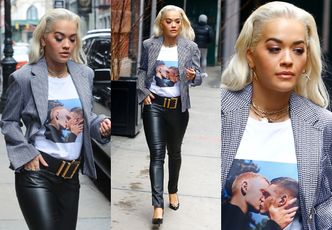 Tolerancyjna Rita Ora przemierza Nowy Jork w t-shircie z całującymi się mężczyznami