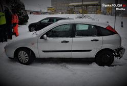 Łaziska Górne. Była holowana, i tak wpadła w poślizg