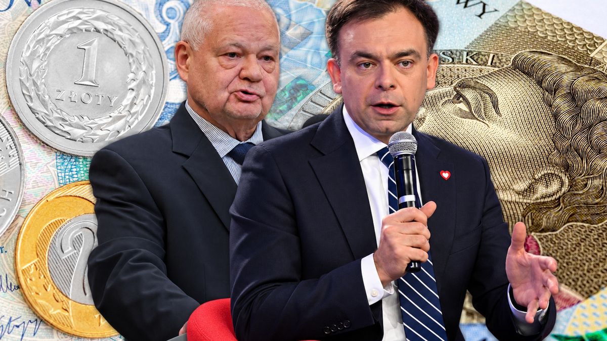 Szef NBP Adam Glapiński i minister finansów Andrzej Domański