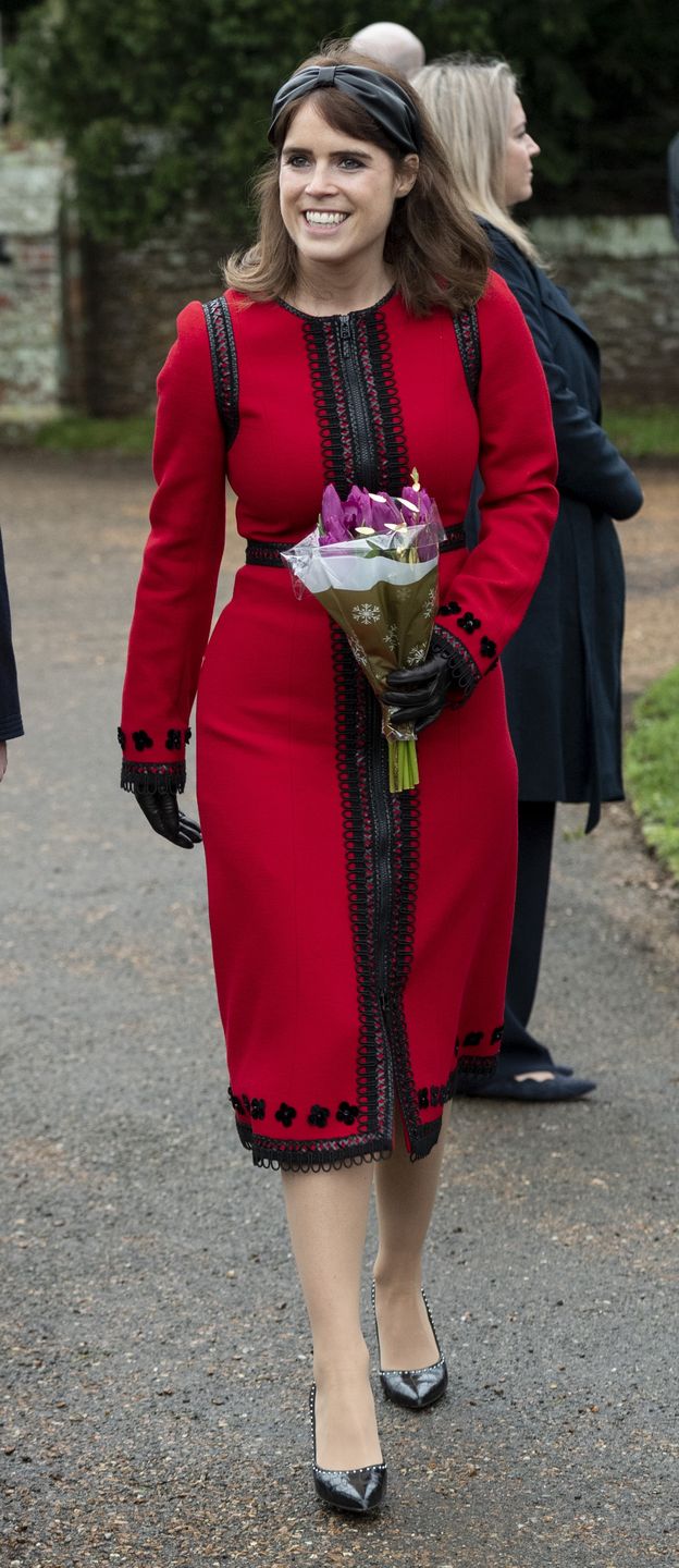 The Royal Family Attend Church On Christmas DayKING'S LYNN, ENGLAND - DECEMBER 25: Princess Eugenie attends Christmas Day Church service at Church of St Mary Magdalene on the Sandringham estate on December 25, 2018 in King's Lynn, England. (Photo by UK Press Pool/UK Press via Getty Images)UK Press Pool